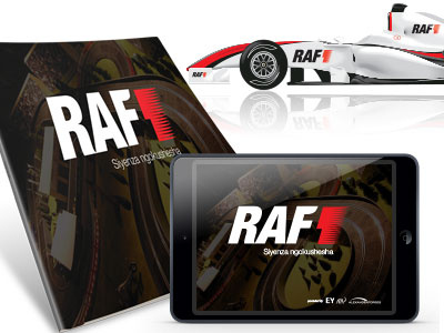 RAF1 Colleteral branding editorial design interactive design