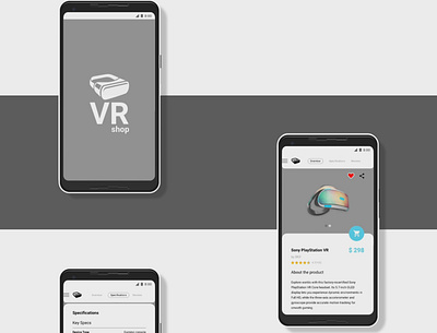 VRshop - product detail screen (mobile) adobe xd adobexd animation app design illustrator mobile smartphone ui ux