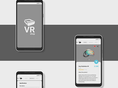 VRshop - product detail screen (mobile)