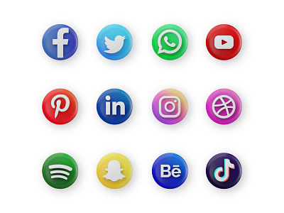 Free 3D social media icons pack 3d free icon icons media pack social social media