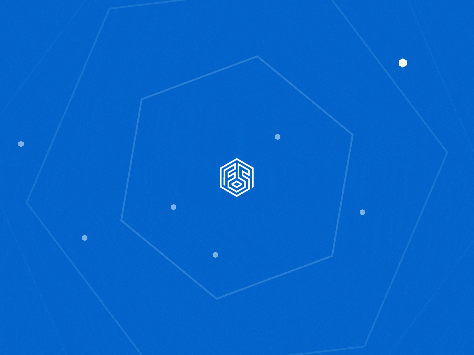 Finite State Radar Animation animation blue brand branding dots hexagon lines logo monochromatic radar ui