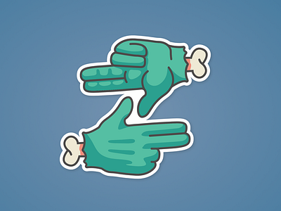 Gang Sign cult gang graphic hands sign sticker zombie