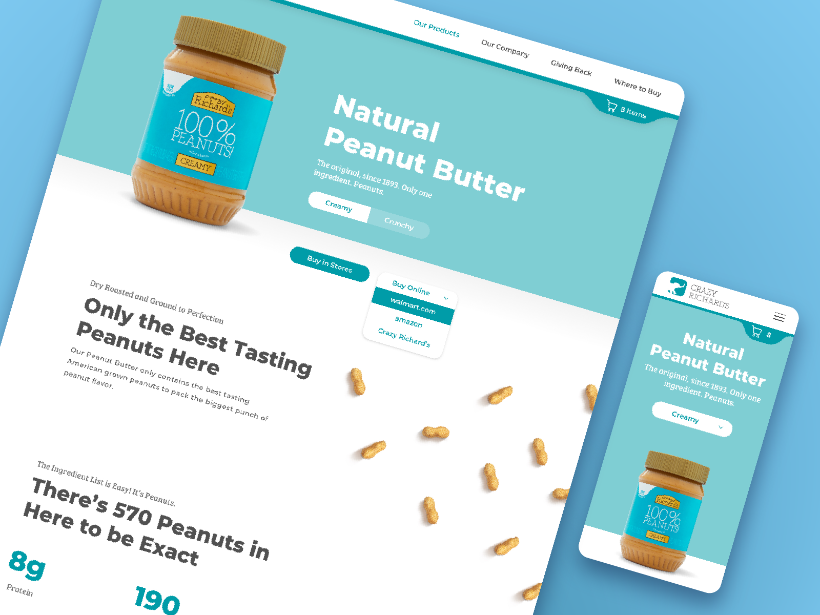 Crazy Richard's Product Pages by Josh Walz for ZoCo Design on Dribbble