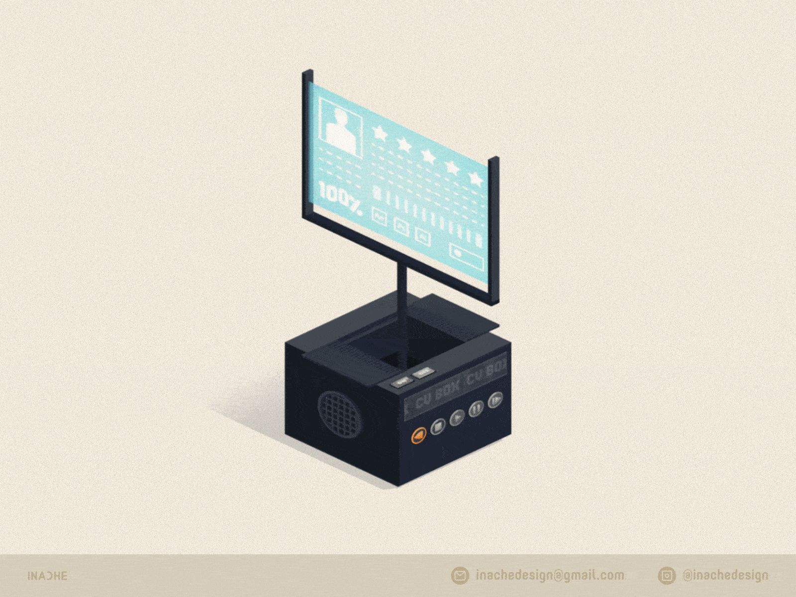 Cv box_animation aftereffects animated animated gif animation animation 2d box creative design creativepeoples cv design dribbble dribble inache isometric isometric design logodesign logos