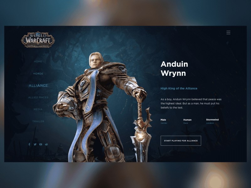 World Warcraft_Web Animation concept design dribbble game site ui ux web