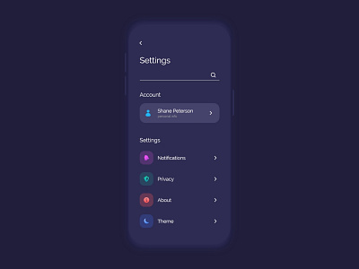 Daily UI 007 - Settings branding daily ui challenge dailyui design graphic design minimal mobile app settings ux uxd