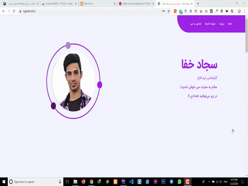 main page sajjadkhafa.ir adobe xd design development flat minimal ui ui design ui ux designer uidesign uiux ux ux design uxdesign web website wordpress xd