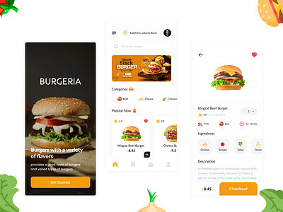 Burger Food Delivery app booking burger delivery food