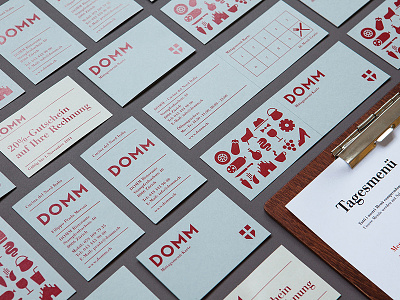 DOMM brand branding business card corporate domm identity milan restaurant sign stationery zurich