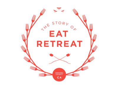 The Story of Eat Retreat -- coming soon to Blurb Books bees cmyk crest food forks picnic print red smores