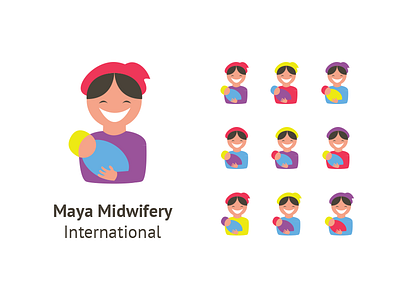 Midwifery Logo Attempt baby bright colors health hospital logo maternal midwife midwifery mother