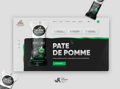 First screen | Apple Bars - Pate De Pomme apple bar inspiration interface main page natural food organic ui user experience user interface ux web design website