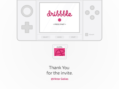 Hi Dribbble! 3ds debut dribbble game invitation invite nintendo thanks