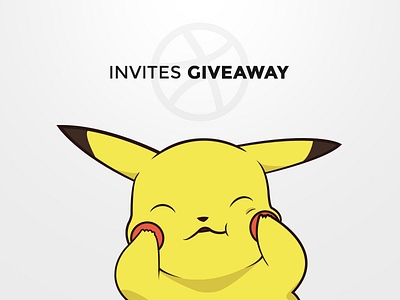 2 Dribbble Invites dribbble giveaway illustration invitation invite pikachu pokemon