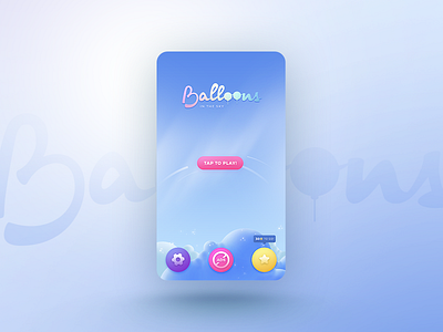 iOS Game - Balloons in the Sky 🎮 android arcade balloon clodus game game design gui illustration ios mobile sky sun