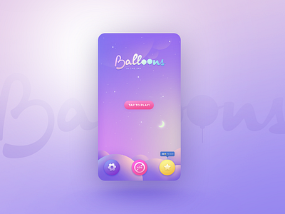 iOS Game - Balloons in the Sky 🎮 android arcade balloon balloons clouds game game design gui illustration ios mobile sky sun
