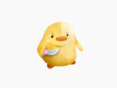 Ducko 🦆 chicken duck illustration knife meme procreate
