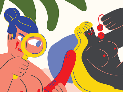 Editorial illus for Kurník magazine awareness colours illustration illustrator plastics sex toys women
