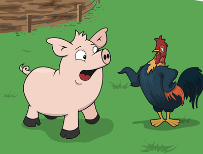 Dooley the Rooster childrens book illustration illustration