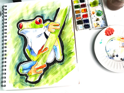 Watercolor Frog