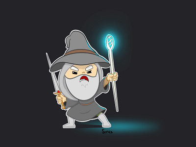 Gandalf chibi chibi illustration childrens book illustration cute illustration gandalf illustration