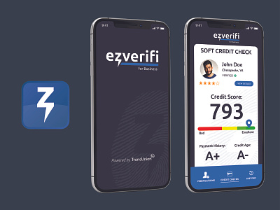 eZverifi Mobile App branding design identity identity design logo mobile app mobile app design mobile ui tech logo ui