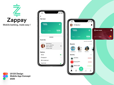 Zappay - Mobile banking, made easy ! app bank app banking banking app finance fintech fintech app illustration interface logo minimal mobile banking app online payments ui ui ux ui design ux wallet wallet app