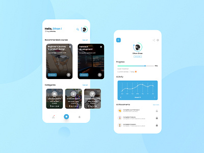 E- Learning app concept screens