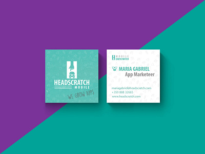Headscratch brand : Business cards #2 bizzness branding business card busuiness card cards pixel turquoise