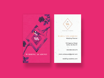 Wedding planner - Business card bizzness branding busuiness card cards pink wedding wedding agency wedding planner