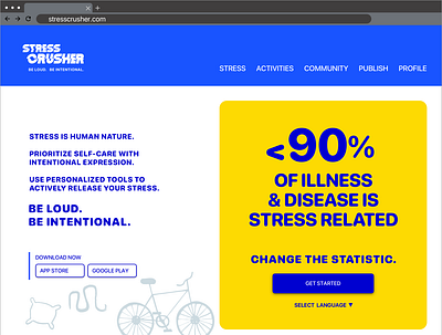 Stress Crusher Health & Wellness Web App by Carla Idrogo hi fidelity mid fidelity mockups user experience design user interface design ux visual design wireframe