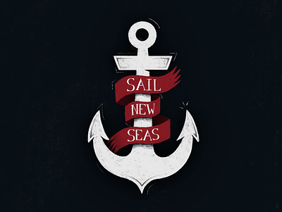 Sail New Seas anchor illustration ipadproart procreate sailing