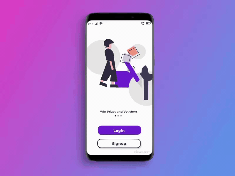 GiftAway - Gifts and Vouchers freebies! dailyui dailyui 001 giveaway illustrations login mobile ui signup ui uiux