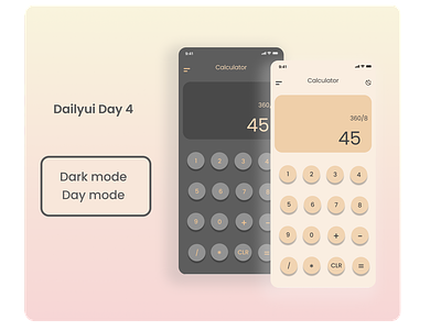 Calculator App design calculator dailui4 dailyuiday4 darkmode daymode designoob iphonexs mobile screens simple uiux ux