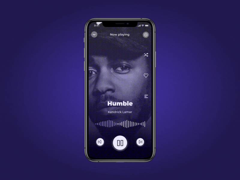 Lisn-Sliding effect transition after effects animation app dailyui dark theme design iphonexs music app musicapp song app spotify ui uiux ux
