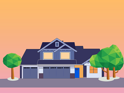 Housing.com fictional flat style illustration