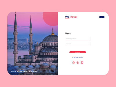 WeTravel-Signup page