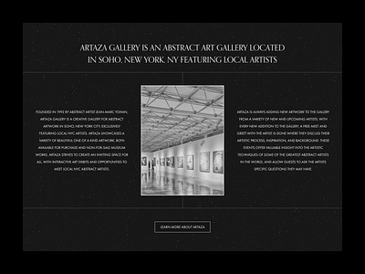 Artaza Gallery: About Section design exploration practice ui webdesign website