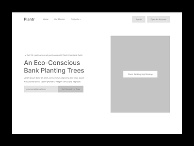 Plantr Bank Wireframe 1