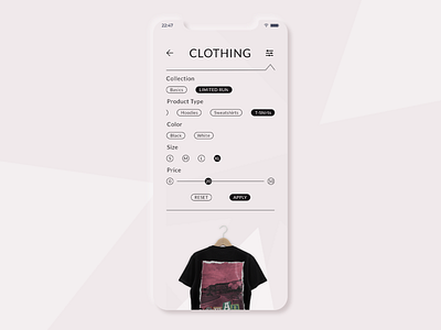 #3 - Filter Products Menu | 7 Days UI Challenge Part 2 app design challenge clothing concept daily dailyui design ecommerce filter filter ui menu mobile mobile design ui web