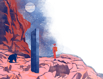 2001: A Space Odyssey animation flat illustration