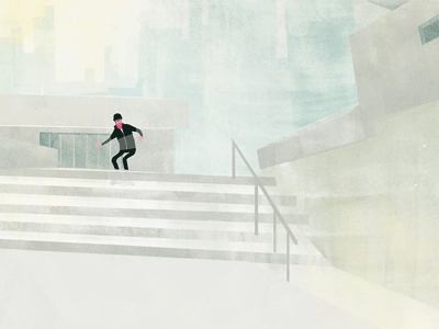 Skate animation flat illustration