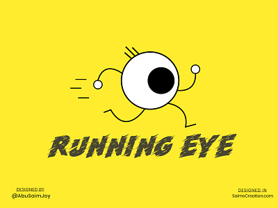Running EYE illustration design eye eye care eye logo eyeball eyes flat design illustration running running app running game character saimscreation vector