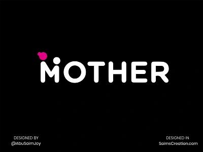 MOTHER TEXT LOGO DESIGN app branding design flat flat design icon logo minimal mother mother and child mother and son mother earth mother logo mother nature motherhood mothersday typography vector