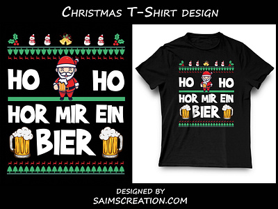 HO HO HOR MIR EIN BIER Christmas T-Shirt Design
