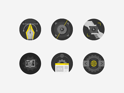 Webdesign badges badge camera icon pen tool photo webdesign world