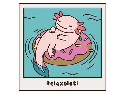 Axolotl Relaxolotl animal axolotl cartoon character cute design illustration illustrator jclovely kawaii threadless vector