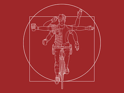 Duality bicycle bike biking character coffee cycling cyclist design hipster illustration illustrator jclovely threadless vector