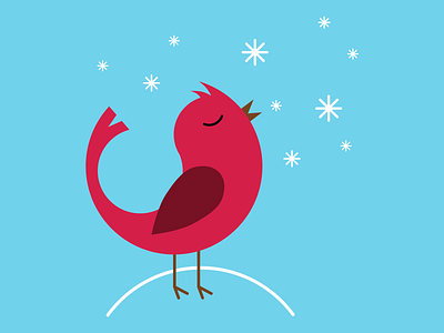 Winter Birdie animal bird bird illustration cardinal cartoon character cute design holiday illustration jclovely minimal snow snowflake threadless vector winter