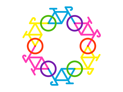 Color Wheel bicycle bike branding cmyk color cycling design illustration illustrator jclovely minimal minimalist minimalistic spectrum threadless vector